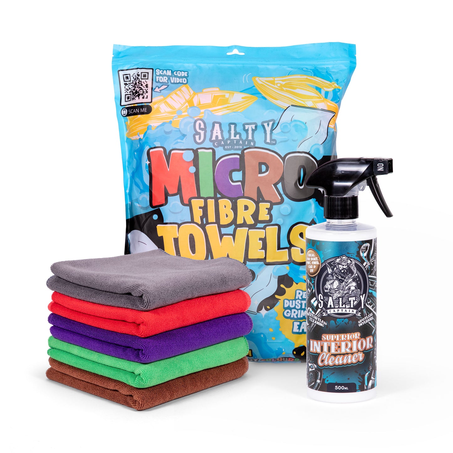 Interior Cleaner + 5 Pack Microfiber towels