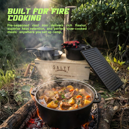 10pc Cast Iron Campfire Cook Set