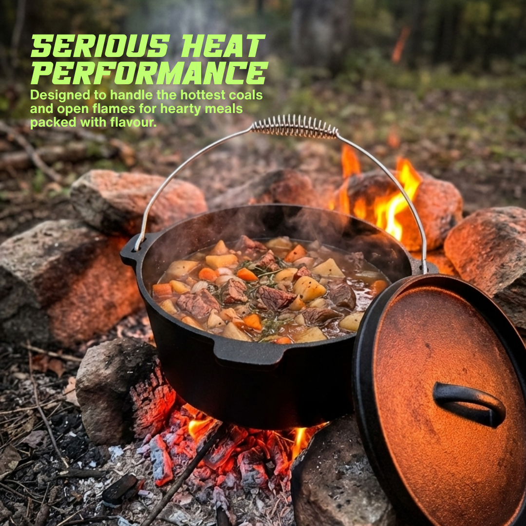 10pc Cast Iron Campfire Cook Set