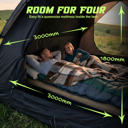 Lightweight Blackout Dome Camping Tent - 4 Person