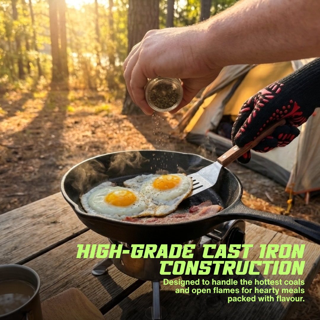 10pc Cast Iron Campfire Cook Set