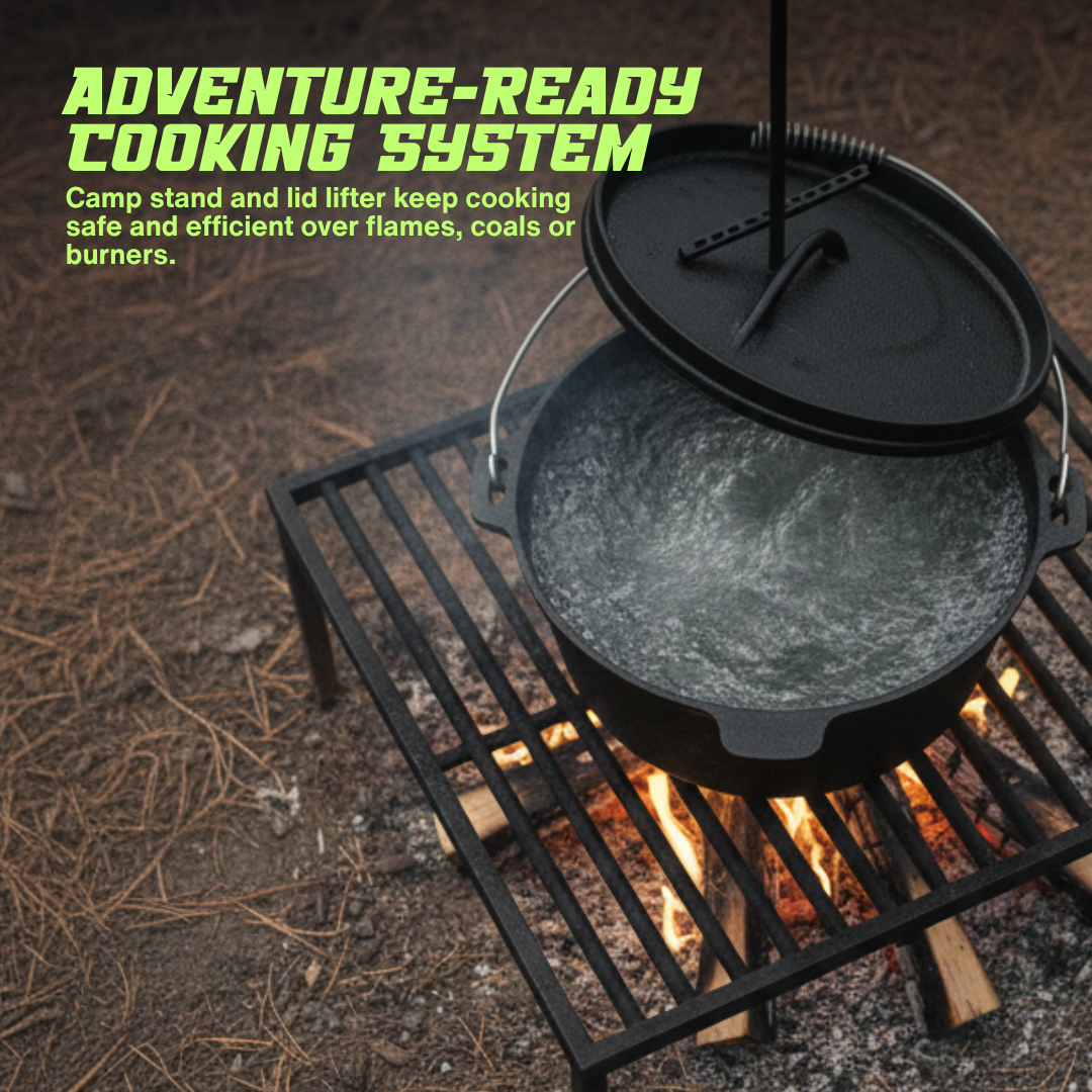 10pc Cast Iron Campfire Cook Set