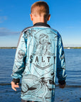 Salty Captain Fishing Shirt - Kids - Blue