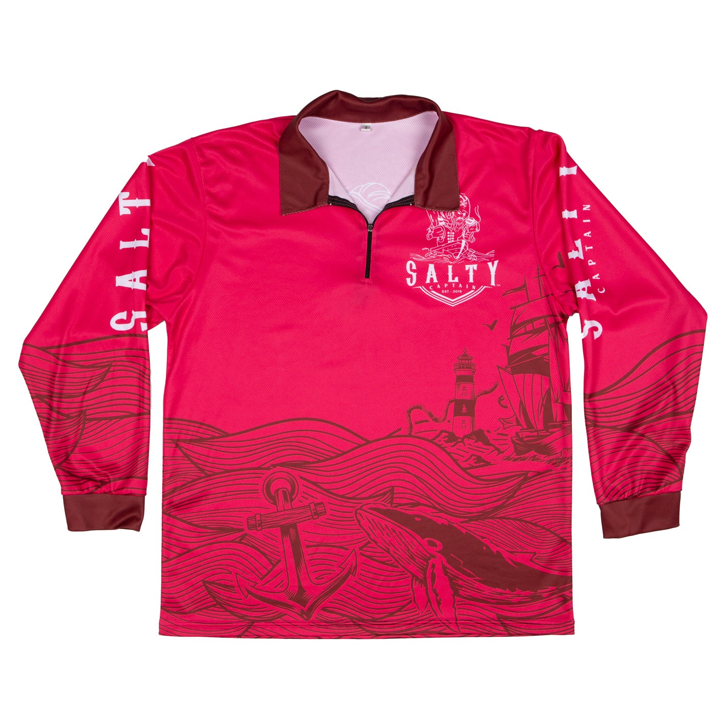 Salty Captain Fishing Shirt - Kids - Pink