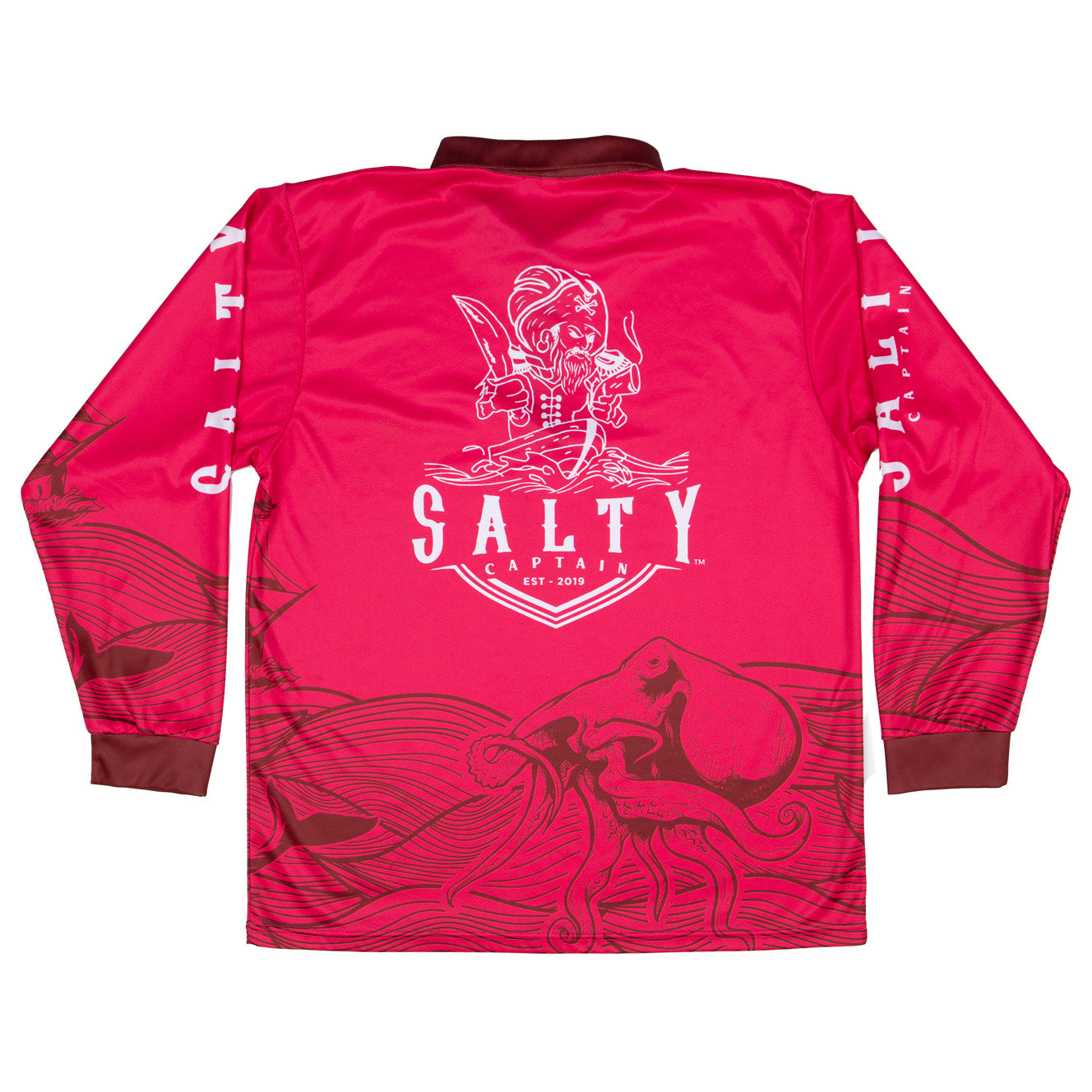 Salty Captain Fishing Shirt - Kids - Pink