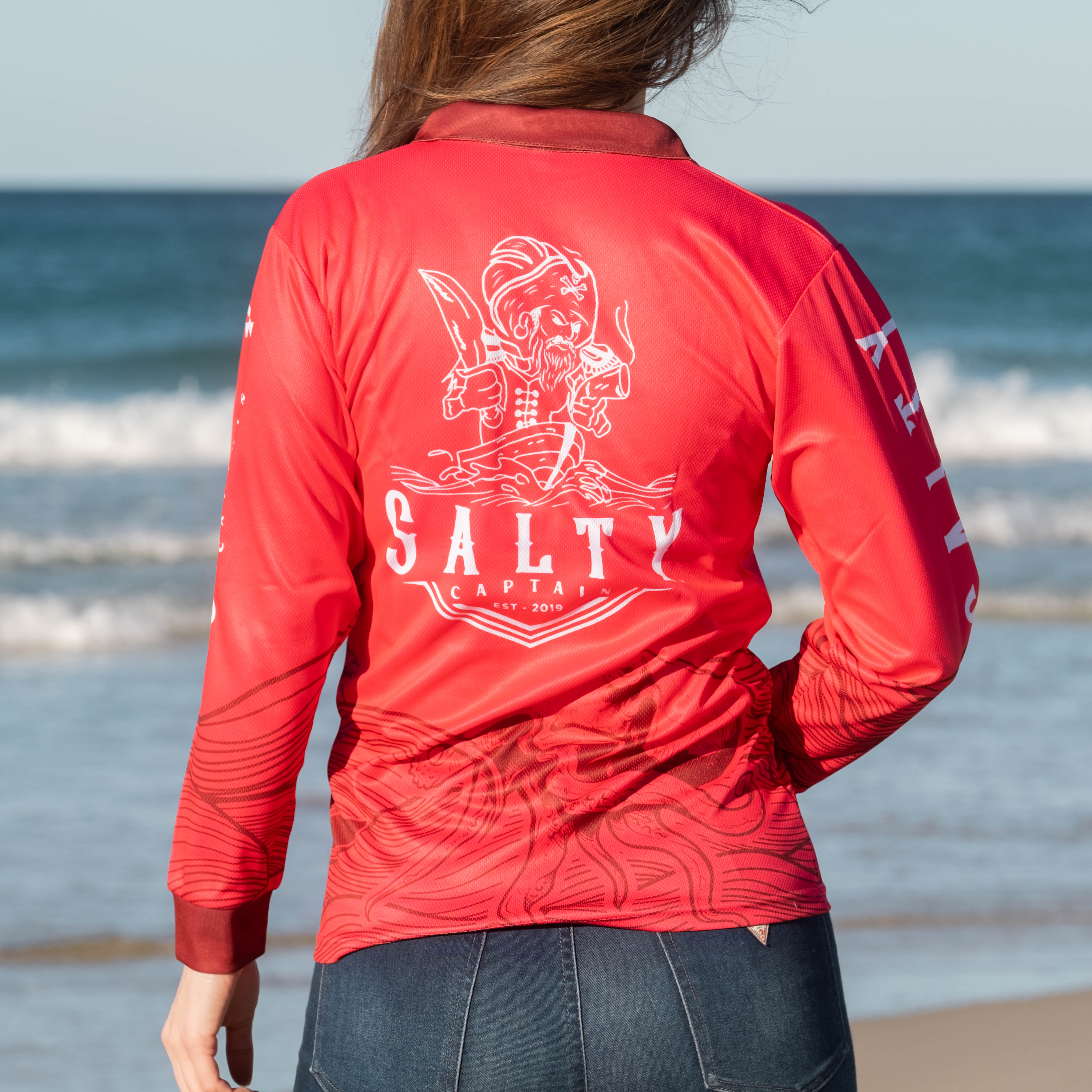 Salty Captain Fishing Shirt - Pink